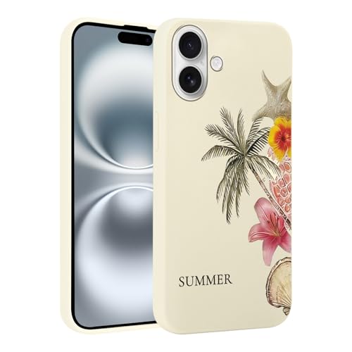 Coque iPhone 16 anti-choc et anti-traces, protection TPU mate motif hibiscus