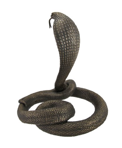 Estatua cobra rey 12.75 pulg de bronce y resina miniatura 2
