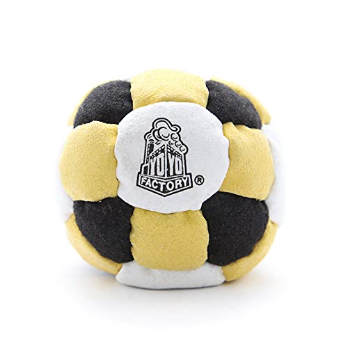 YoYo Factory Footbag - Amarillo/Negro (26 Paneles Freestyle Foot Bag, De Principiante a Profesional)