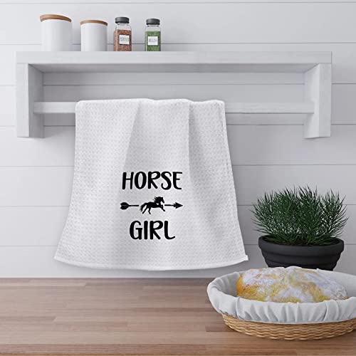 Ohsul Horse Girl Highly Absorbent Kitchen Towels Dish Towels Dish Cloth,Funny Horse Silhouette Hand Towels Tea Towel For Bathroom Kitchen Decor,Horse Lovers Horse Riders Girls Gifts #TOP2