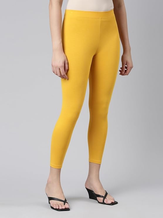 Image of Women Cotton Solid Belt Ankle Length Legging Four Way Lycra Leggings