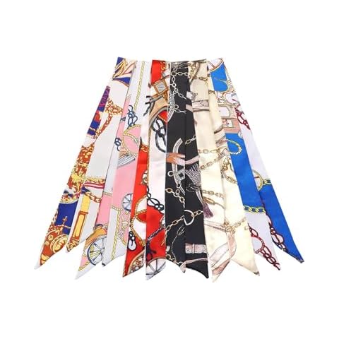 JELIEE 6 Pack Scarf Bags for Women Handbag Scarfs Band Narrow Scarf Hair Neck Scarf Neckerchief Scarf Head Wrap Fashion Gifts for Women Cover