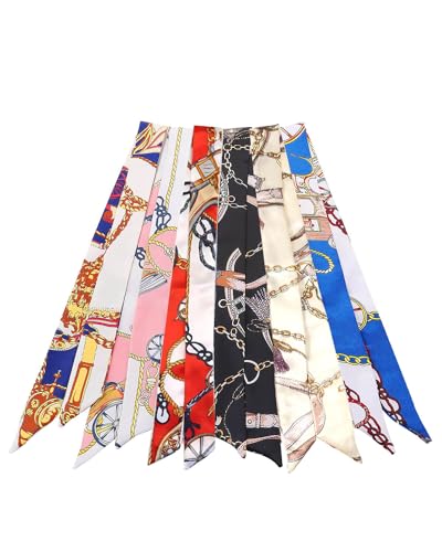 6 Pack Scarf Bags for Women - Narrow Scarf Hair & Neck Scarves - Fashion Gifts