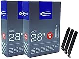 pneugo! Set 2 x Schwalbe Fahrradschlauch 28 Zoll Sclaverand 18-622/28-622 + 3 Reifenheber