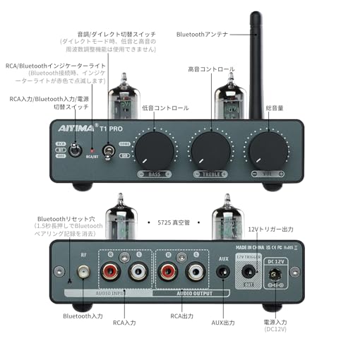 AIYIMA T1pro JAN5725W 真空管プリアンプ