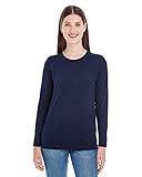 American Apparel Women's Fine Jersey Classic Women's Long Sleeve T-Shirt, Navy, Medium