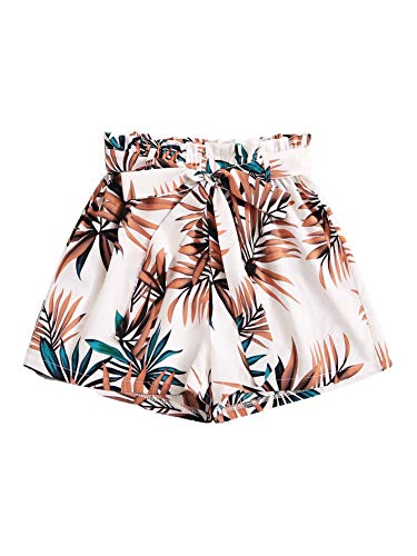 Floerns women's tie bow floral print summer beach elastic shorts …