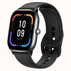Amazfit GTS 4 Mini スマートウォッチ 日本語対応 Alexa対応 着信通知 Line アプリ通知 5atm防水 GPS内蔵 音楽再生 心拍数 睡眠 ストレス 120種類スポーツモード OS搭載 ミニアプリ iPhone&Android対応 薄型 軽量 腕時計(ミッドナイトブラック)