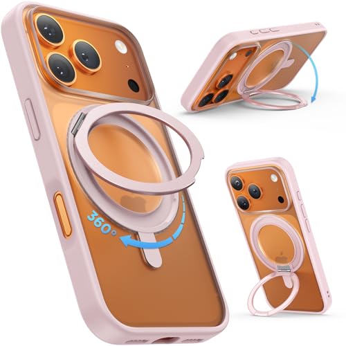 SURPHY iPhone 17 Pro Max �p�X�^���h�P�[�X �S����,6.9�C���`(2025) 360°��]�\�ȃX�^���h MagSafe�Ή� ���c���� �p�x���� �B�����[�� �}�O�l�b�g���� �X�}�z�P�[�X iPhone 17 Pro Max�p�S�����P