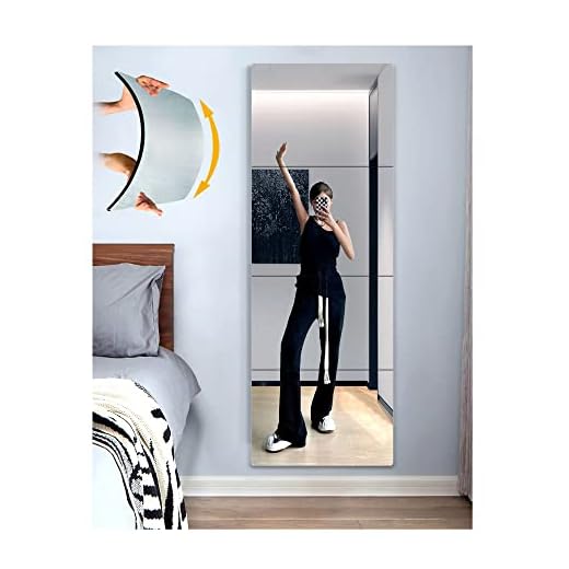 Unbreakable Full Length Mirror Wall Tiles,Shatterproof Plexiglass Full Body Mirror,Extra Thick1/8",12"x12"x4Pcs,Closet Mirrors for Bedroom,Gym Mirrors for Home Gym,Peel and Stick Mirrors For Wall