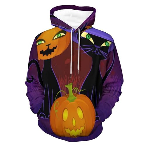 Hoodie chat d'halloween isolant contre le froid d'automne pour homme et femme