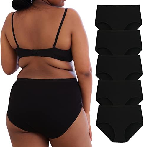 INNERSY Unterhosen Damen Große Größen Baumwolle Unterwäsche 44-62 5 Pack | Hohe Taille Maxi Slip, 100% Baumwoll Schritt, Schlüpfer Übergröße. Taillenslip Weich, Atmungsaktive Damen