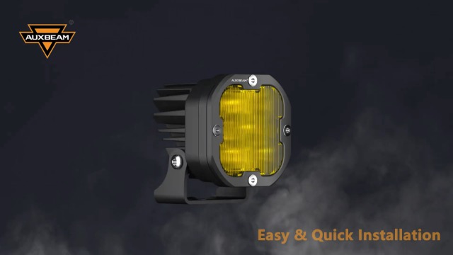 Image of Auxbeam LED Pod Light XP-Ultra Series 3 Inch Offroad Auxiliary Light, Flood | 120 Wide Flood Beam, 80W 9600LM, Amber White Covers, Off-Road Ditch Light, LED Cube Driving Lights, Wiring Harness Included