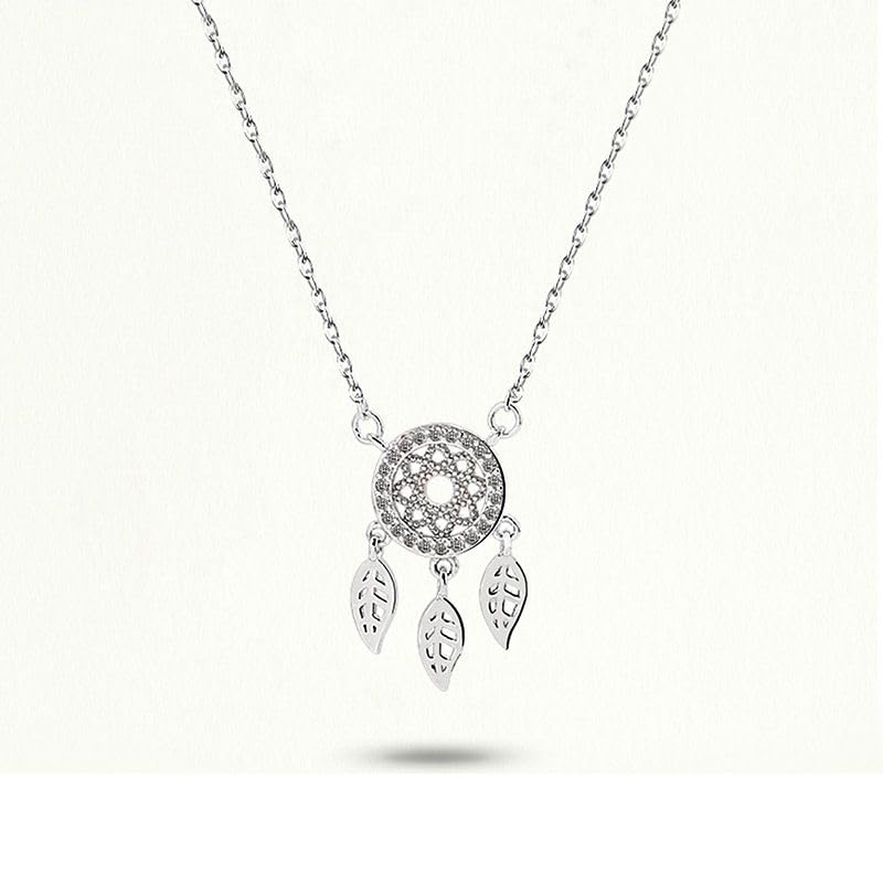 Girocollo da donna con ciondolo a forma di piuma in argento sterling 925