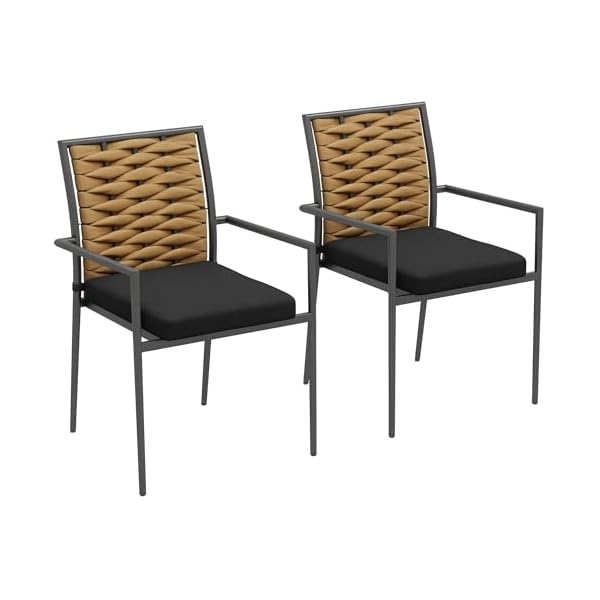 Outsunny Rattan Gartenstühle 2er-Set stapelbar