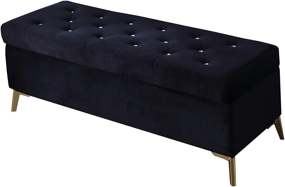 Pouf de rangement en velours pour une entrée ordonnée et chic