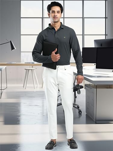 Image of STELLERS Men's Full Sleeve Polo T-Shirt | Feather Touch Feel | Odour Resistant | Wrinkle Free | Quick Dry | Stretchable | Lightweight | Anti-Static | UV Resistance | Anti-Microbial