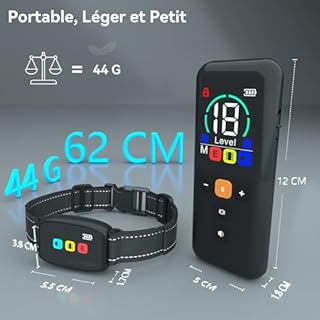 Meloive Collier de Dressage pour Chien,Portée de 3000 Mètres,3 Modes Vibration/Choc Électrique/Son avec Verrouillage de Sécurité,Étanche IPX67 et Rechargeable