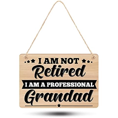 Namalu Funny Christmas Retirement Gifts for Grandad Wooden I'm Not Retired I Am a Professional Grandad Hanging Plaque Dad Birthday Gifts Birthday Retirement Presents for Grandad Fathers Day Cover