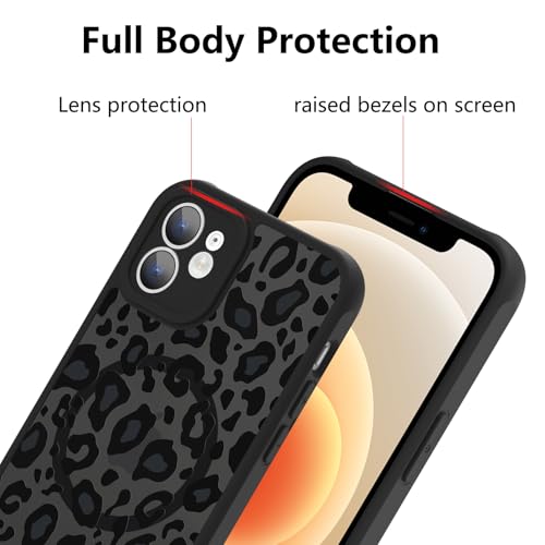 Image of KANGHAR Case for iPhone 12 Phone Case Leopard Printed Pattern | Cute Cheetah [Compatible with Magsafe] Protective Magnetic Case for Girls Women Men 6.1 inch