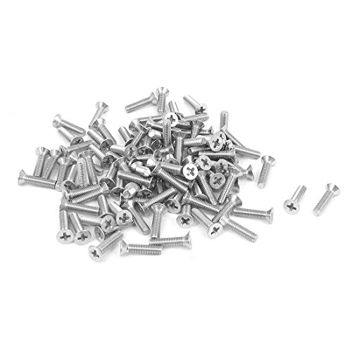 Uxcell M3 Kreuzschlitz Flachkopf Schrauben 100 Stk