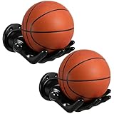 Xaajooio Basketball Holder Wall Mount, 2-Piece Set Hand Sculpture Ball Holder, Premium Rubberized Coating Display for Basketball, Football, Soccer, Volleyball Storage & Sports Room Decor (Black)