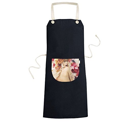 Tabliers de cuisine fille lady tablier noir avec poche pour chef