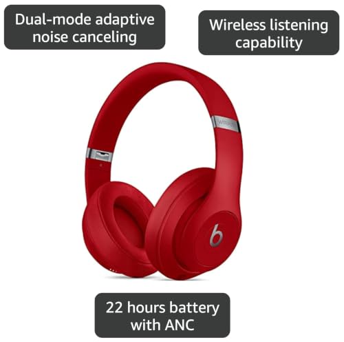 Image of Beats Studio3 Wireless Headphones - Red (Renewed)