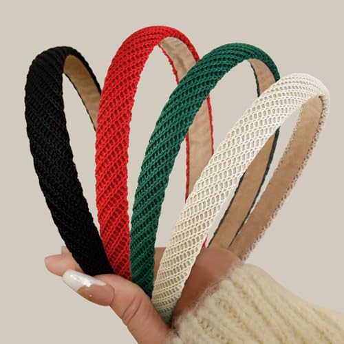 AIBFRID Knitted Headbands for Women Thin Hairbands Trendy Christmas Headband