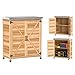 Outsunny Armadio da Esterno con Ripiano Interno e Banco da Lavoro Superiore, Armadio da Giardino in Legno di Abete e Acciaio Zincato, 79x43x92 cm, Color Legno immagine