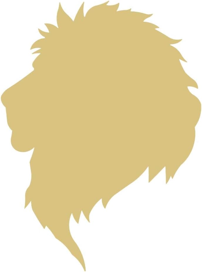 Lion Head Cutout Unfinished Wood Animal Zoo Wildlife Safari Door Hanger Kids Craft MDF Shaped Canvas Style 2 (12)