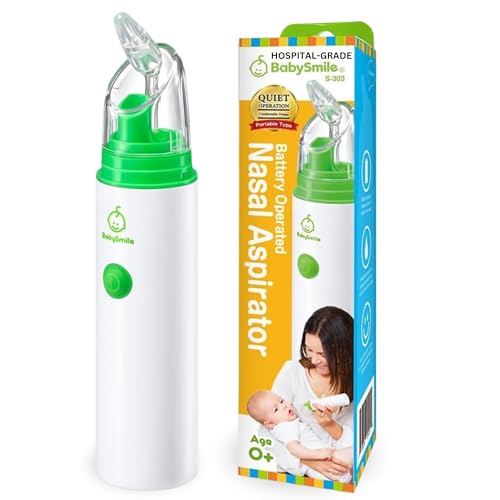 Image of BabySmile | Baby Nasal Aspirator Electric | Nose Suction for Newborn | Snot Sucker for Toddlers | Hospital Grade Suction | Boogers/Mucus (Small)