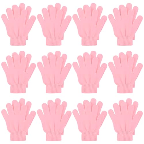 Image of Cooraby 12 Pairs Kid's Winter Magic Gloves Children Stretchy Warm Magic Gloves Boys or Girls Knit Gloves for 6-12 Years