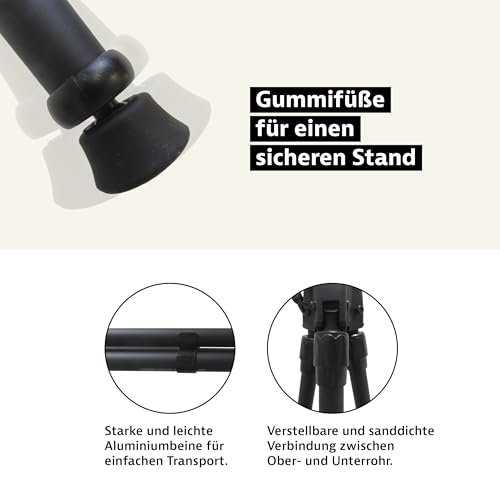 Royal Hunter - Zielstock Jagd Dreibein GEN 4 - Gewehrauflage - Pirschstock oder Schießestock für Jäger - Teleskop mit Schnelllverschlußsystem - stufenlos verstellbar von 200cm bis 160cm