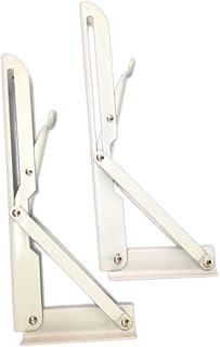 Uonlytech 2pcs Wall Mounted Shelf Folding Shelf Folding Bracket Wall Mounted Bracket Triangle Shelf Bracket Spring Loaded Bracket Partition Laminate Tripod Wall-Mounted Support Frame