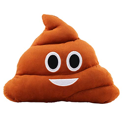 Poop Pillow 14 Inch Large Brown Smiley Emoticon