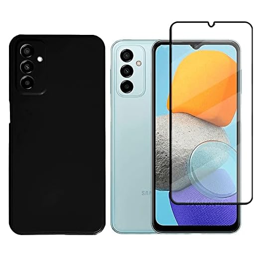 Capa Case Anti Impacto Aveludada Preta Compatível Samsung Galaxy M23 + Pelicula 3D