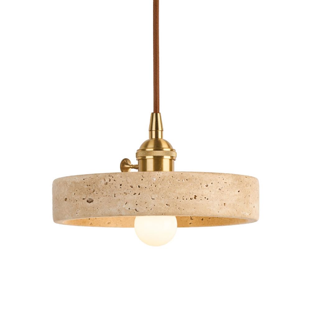 Suspension moderne Wabi Sabi en travertin pour sublimer votre salle à manger
