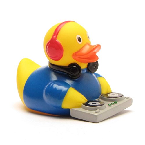 Duckshop I Badeente Discjockey - DJ I Quietscheente I L: 10,5 cm I Quietscheentchen I Geschenk Musik-Liebhaber I Geschenk Party