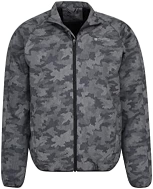 Mountain Warehouse 360 Reflective Mens Jacket - Water Resistant Unisex Rain Jacket, Breathable, Front Pockets, Full Zip Rain Coat -Best for Cycling & Running Black L