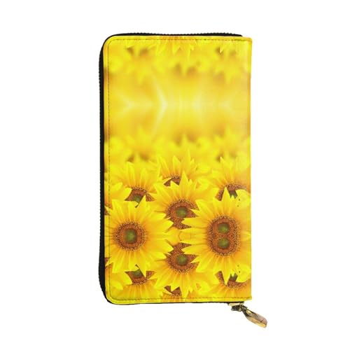 Portefeuille long en cuir tournesol de haute qualité