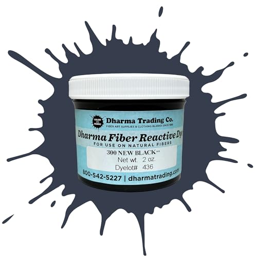 Dharma Fiber Reactive Procion Dye - #1 for Tie-Dye & Ice Dye. Vibrant, Permanent Colors Trusted Since 1969 (New Black PR300, 2 oz.)