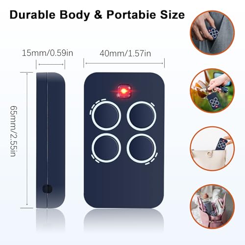 3 Stück Ersatz-Fernbedienung Genius, 433,92 MHz, 4 Kanäle, kompatibel mit Genius Echo TX4 433 RC,Echo TX2 433 RC,TE443H Bravo