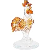 Ornement de coq en cristal - cette miniature décorative est de facture, d'une apparence unique et originale, un bel objet de décoration pour vous