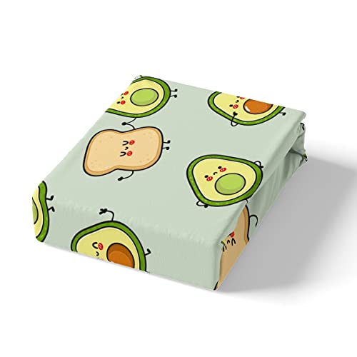 Homewish Kids Avocado Bedding Set Kawaii Fruit Duvet Cover For Girls Boys Women Children Bedroom Decor Cartoon Avocado Bedding Set Cute Bed Set Soft Microfiber With 1 Pillow Case Zipper Green Single - Image 4