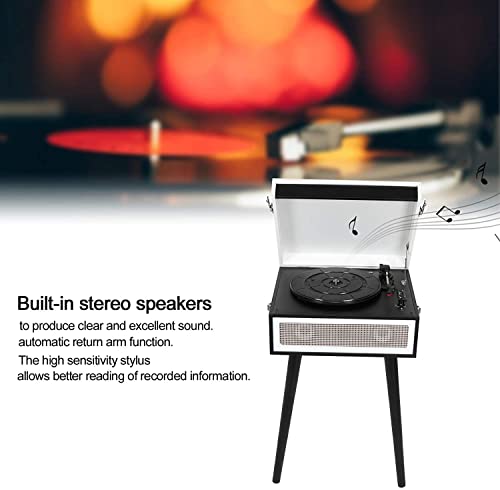 Bluetooth Record Player Retro Turntable avec des haut-parleurs intégrés et des jambes amovibles (noir et blanc) - Les Beatles, Paul McCartney, John Lennon, RIngo Starr, George Harrison Bluetooth Record Player Retro Turntable avec des haut-parleurs intégrés et des jambes amovibles (noir et blanc) – Image 6