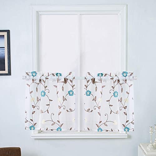 Cortinas de cocina estilo cafetería en lino marrón para decorar ventanas de forma cálida 3