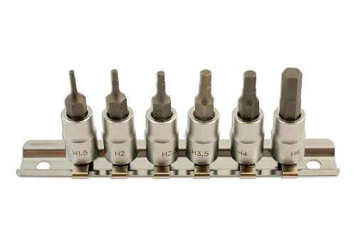 Laser 5682 Hex Socket Bit Set 1/4" D 6Pc