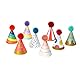 Legami - Set von 8 Partyhüten, mit Pompon und Glitzerdetails, Einheitsgröße, Ø 6,2 cm