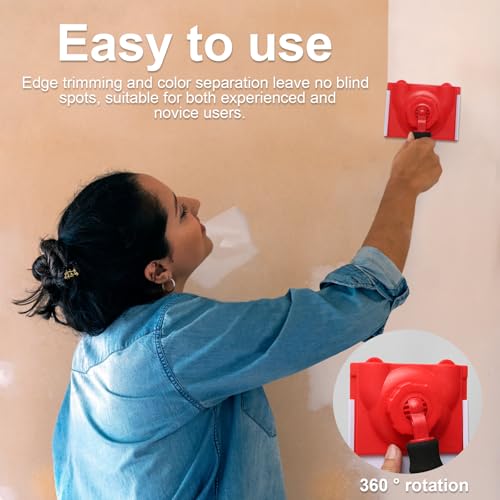 Farbkanten Werkzeug Set, Farbkanten Latex Pinsel mit Ersatzpads und Abdeckband, Farbkantenschneider Multifunktional für Wand- und Deckenecken